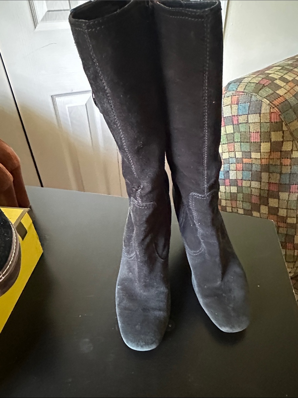 Franco Sarto Black Suede Over-the-Knee Boots